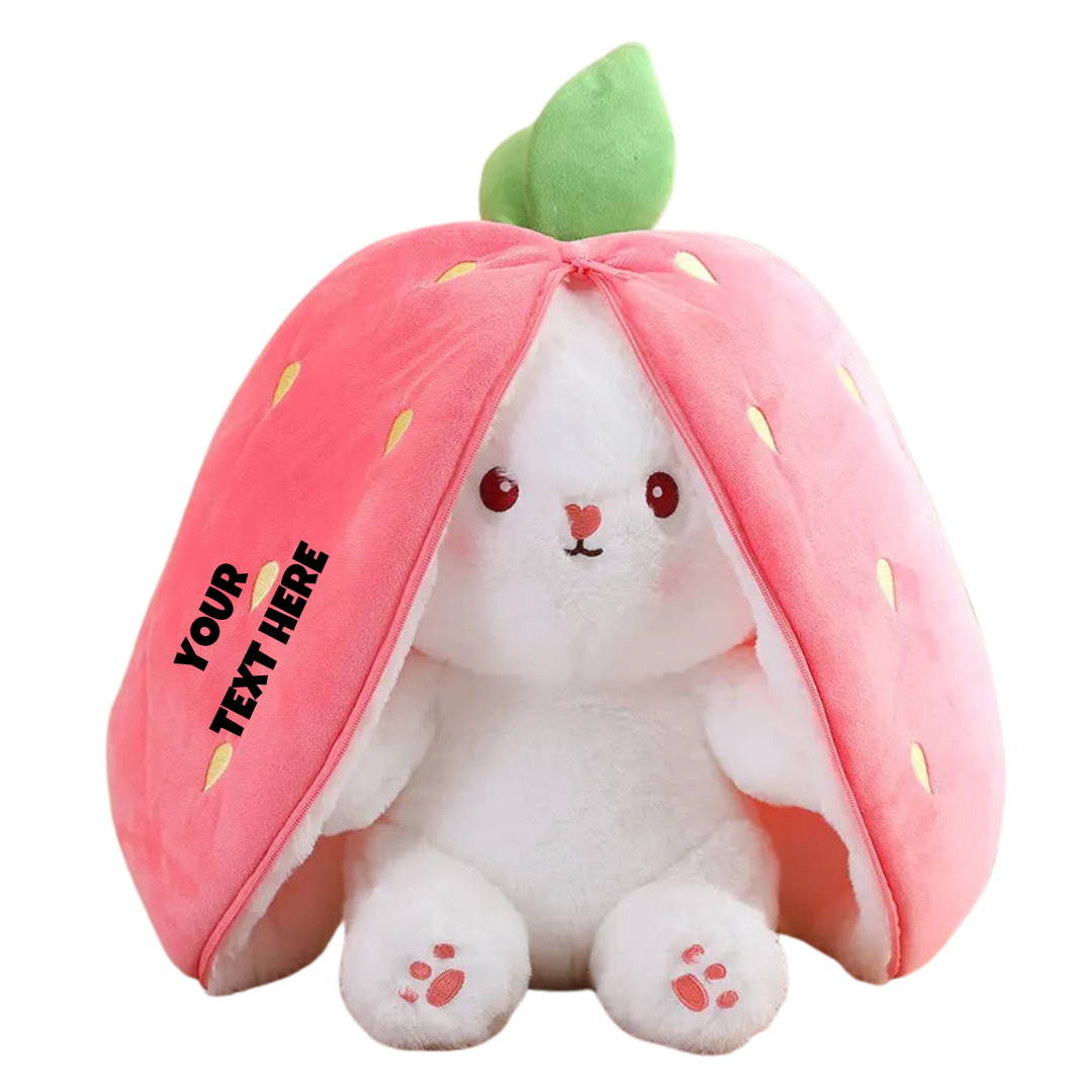 Strawberry Bunny Reversible Plush