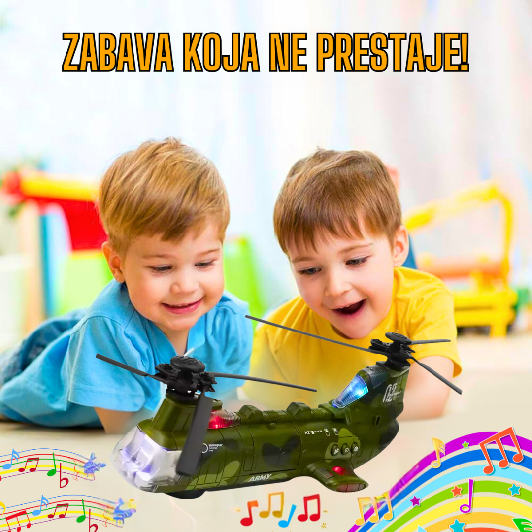 Svetleći Vojni Helikopter sa Tenkovima