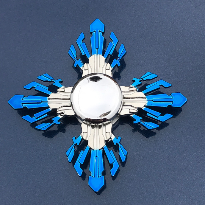 Zinc Alloy Rainbow Dazzling Heptagonal Hand Spinner Gyro Anti-Stress Fidget