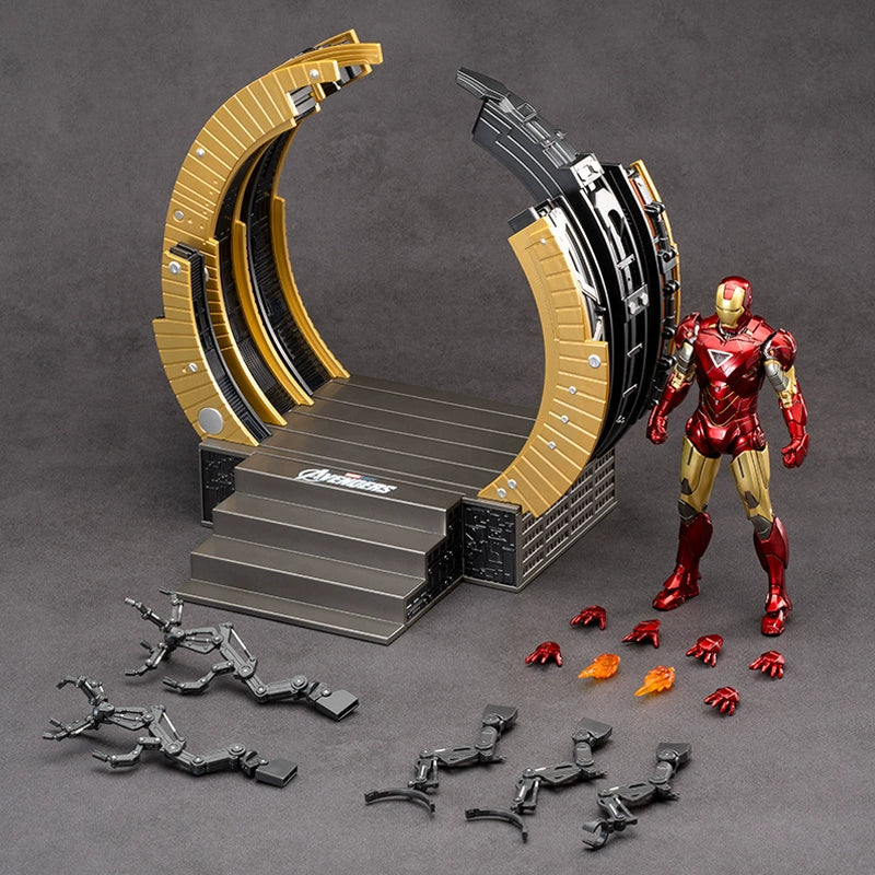 ZD Toys Avengers Iron Man Mark VI & Suit-Up Gantry 1:10 Scale Action Figure Set (Non-Light Up Function)