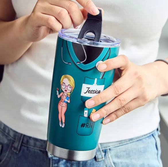 Tumbler Cup with Straw Medical Gift for Nurse