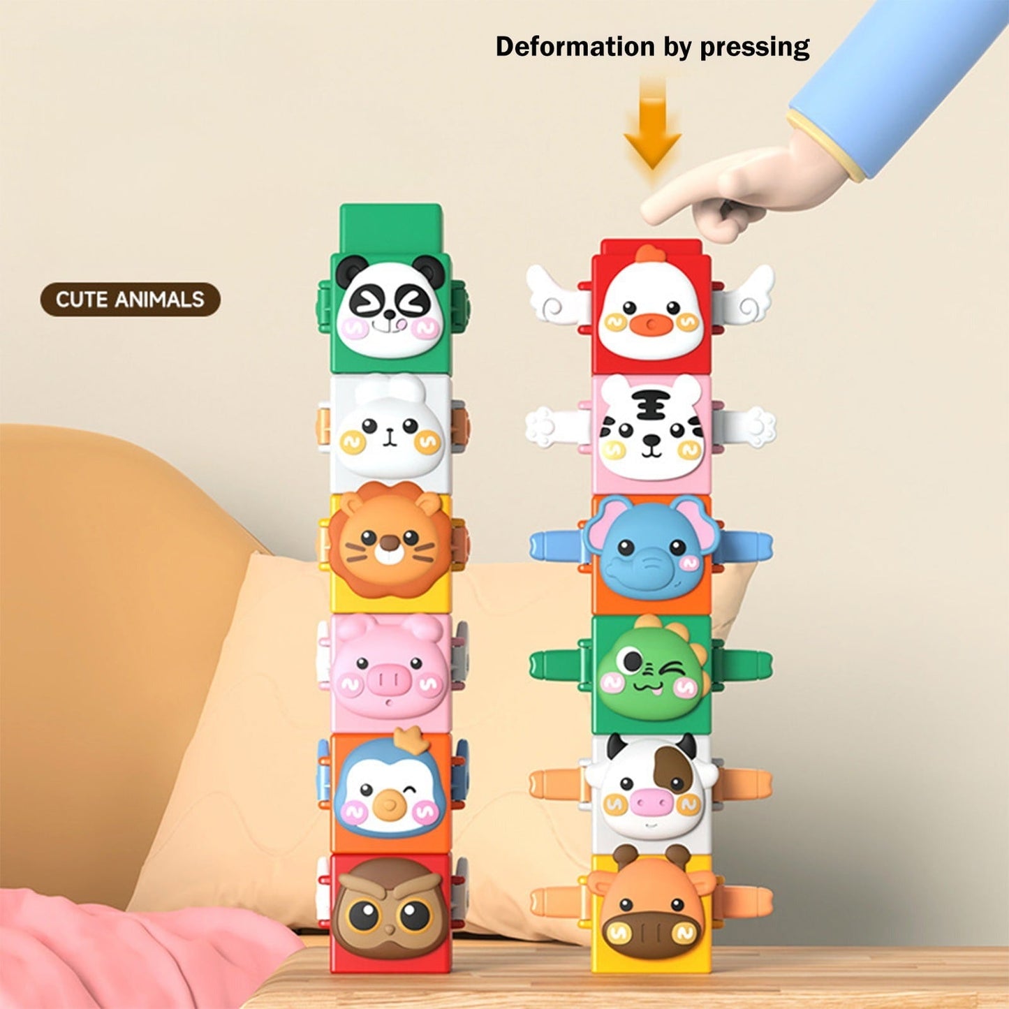 Animal Stacking Toys - Cute Linkage Puzzle Blocks