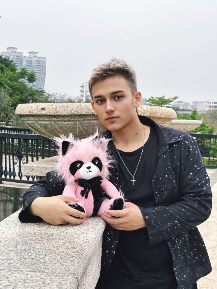 Emo Kawaii Pink Raccoon Stuffed Toy
