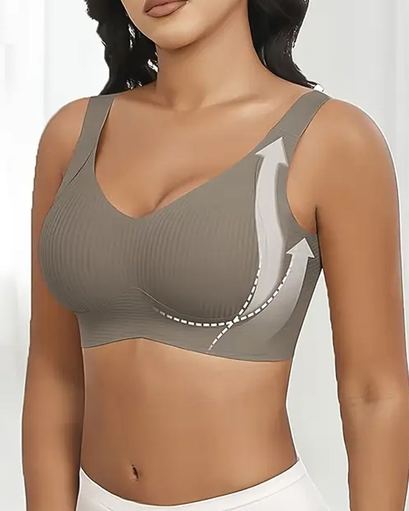 Women's Solid Color Four Rows Adjustable Wireless Bras (Pack Of 4)