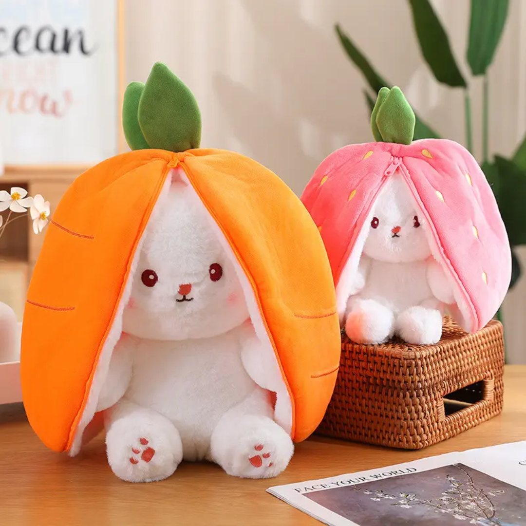Carrot Bunny Reversible Plush