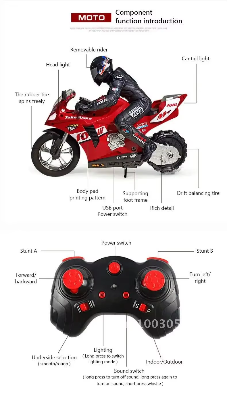 New 1:6 2.4G High Speed RC Motorcycles Independent Toys Luxury Motorcycle Drift Racing