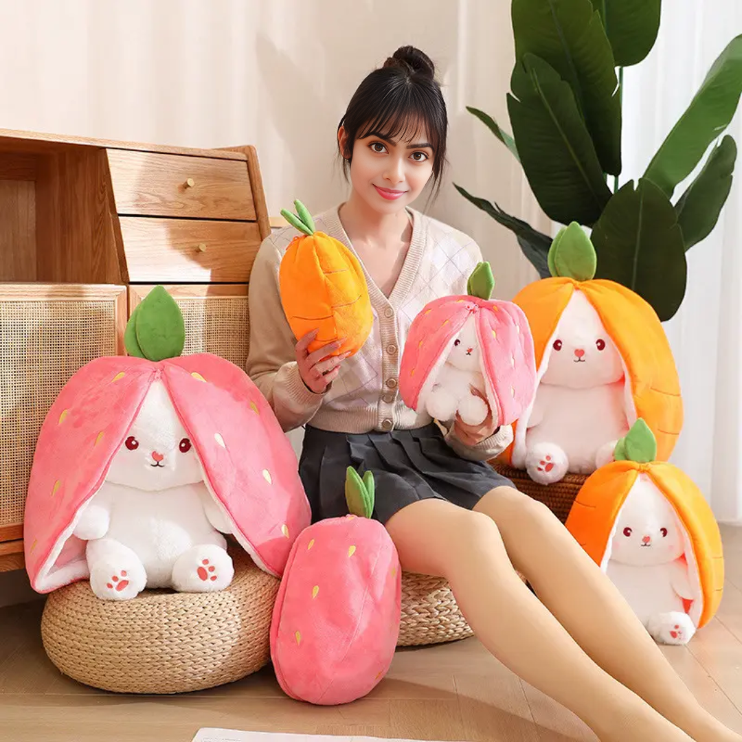 Strawberry Bunny Reversible Plush