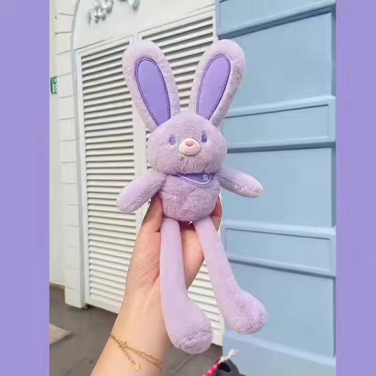 Purple - Stretch Ear Leg Bunny - Stretchable Bunny Toy