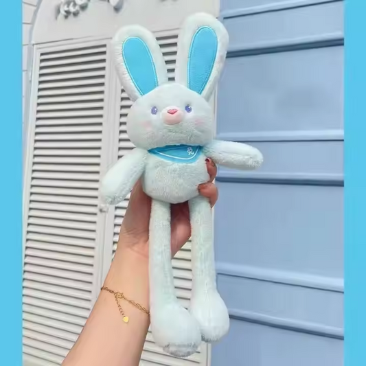 Light Blue - Stretch Ear Leg Bunny - Stretchable Bunny Toy