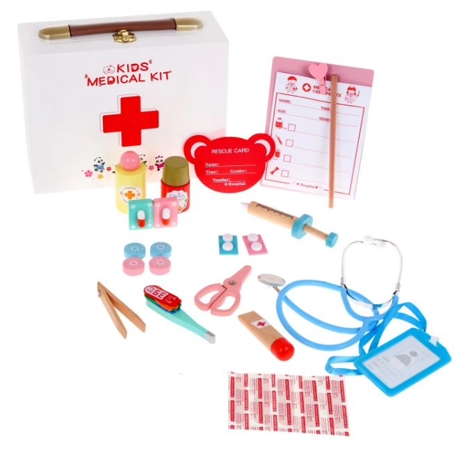 Wooden Kids Doctor Medical Kit