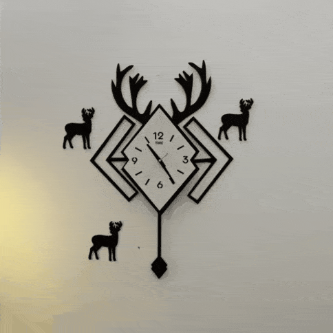 Reindeer Pendulum Wall Clock