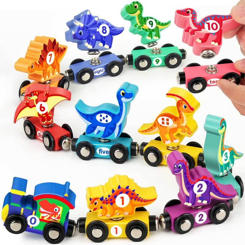 Magnetic Wooden Number Train Set