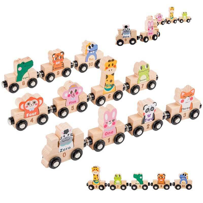 Magnetic Wooden Number Train Set