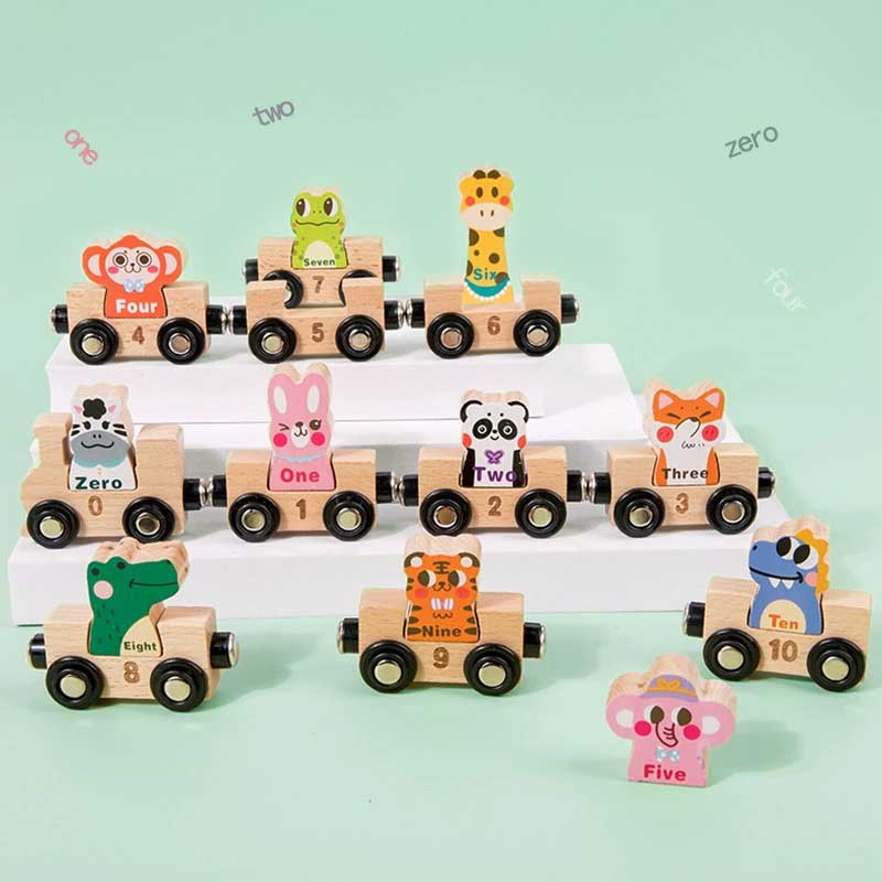 Magnetic Wooden Number Train Set
