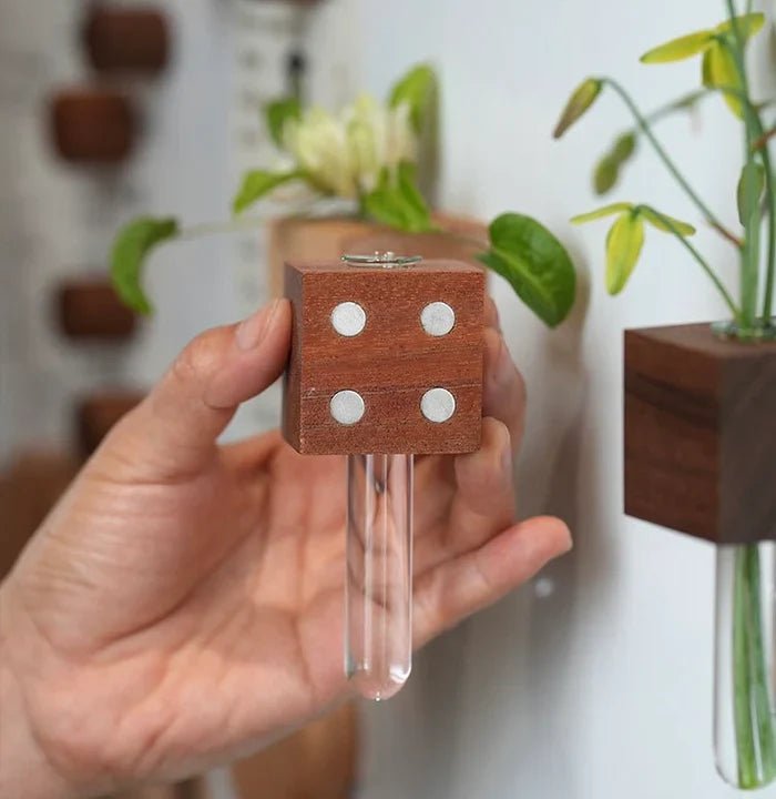 Solid Wood Magnetic Vase