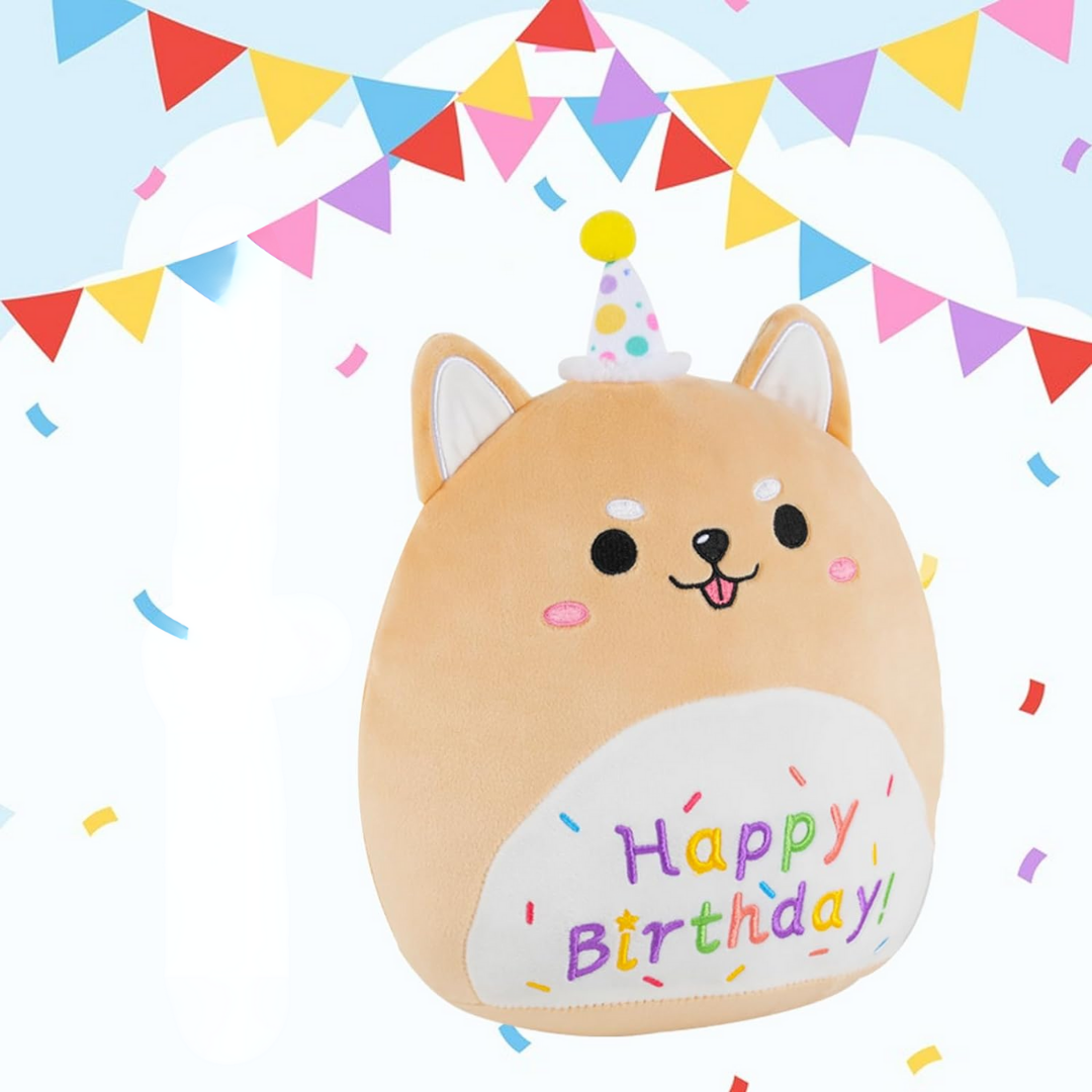 Happy Birthday Corgi Plush