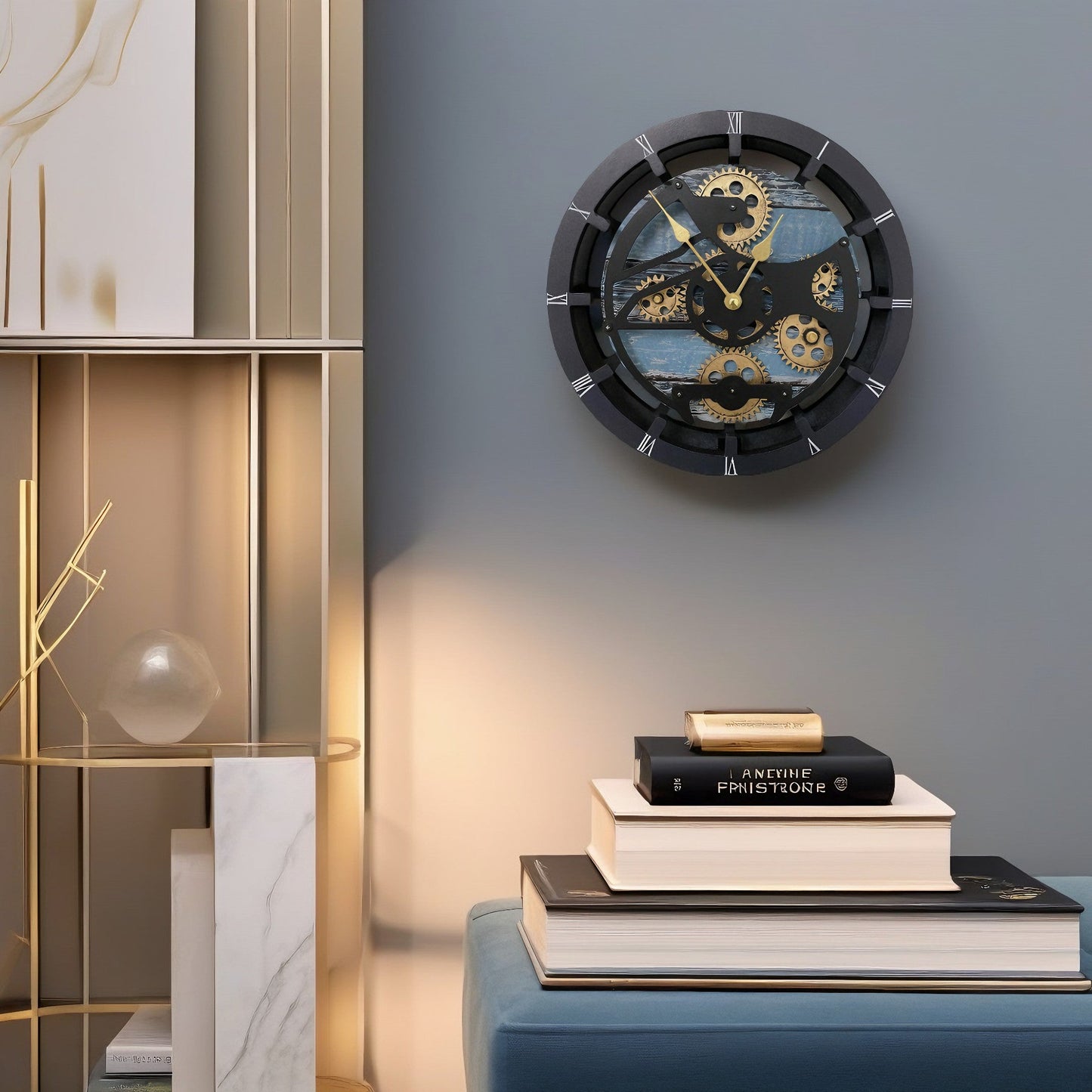 CANADA LINE DESK CLOCK ROUND (HYBRID WALL) 10 INCH AQUA GREEN