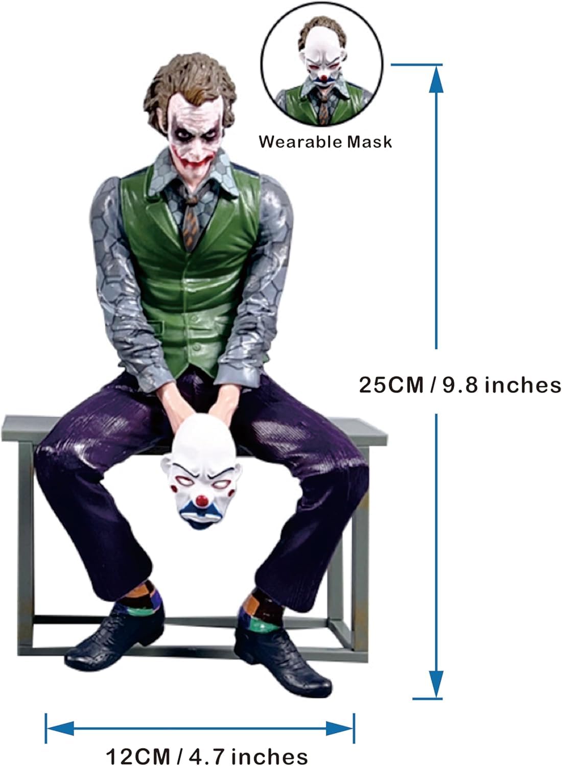 Heath Ledger Joker Car Ornament (Back Mount) (with Wearable Clown Mask)