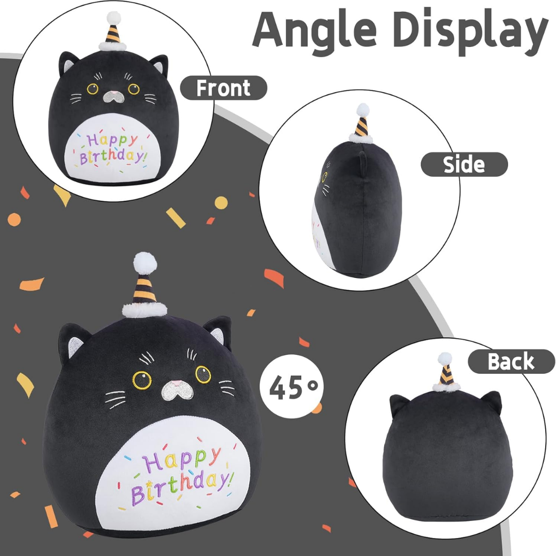 Happy Birthday Black Cat Plush