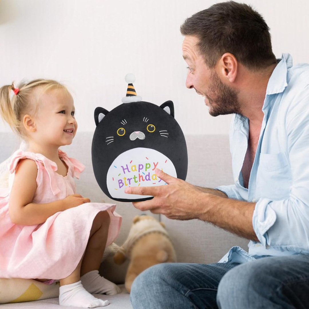 Happy Birthday Black Cat Plush