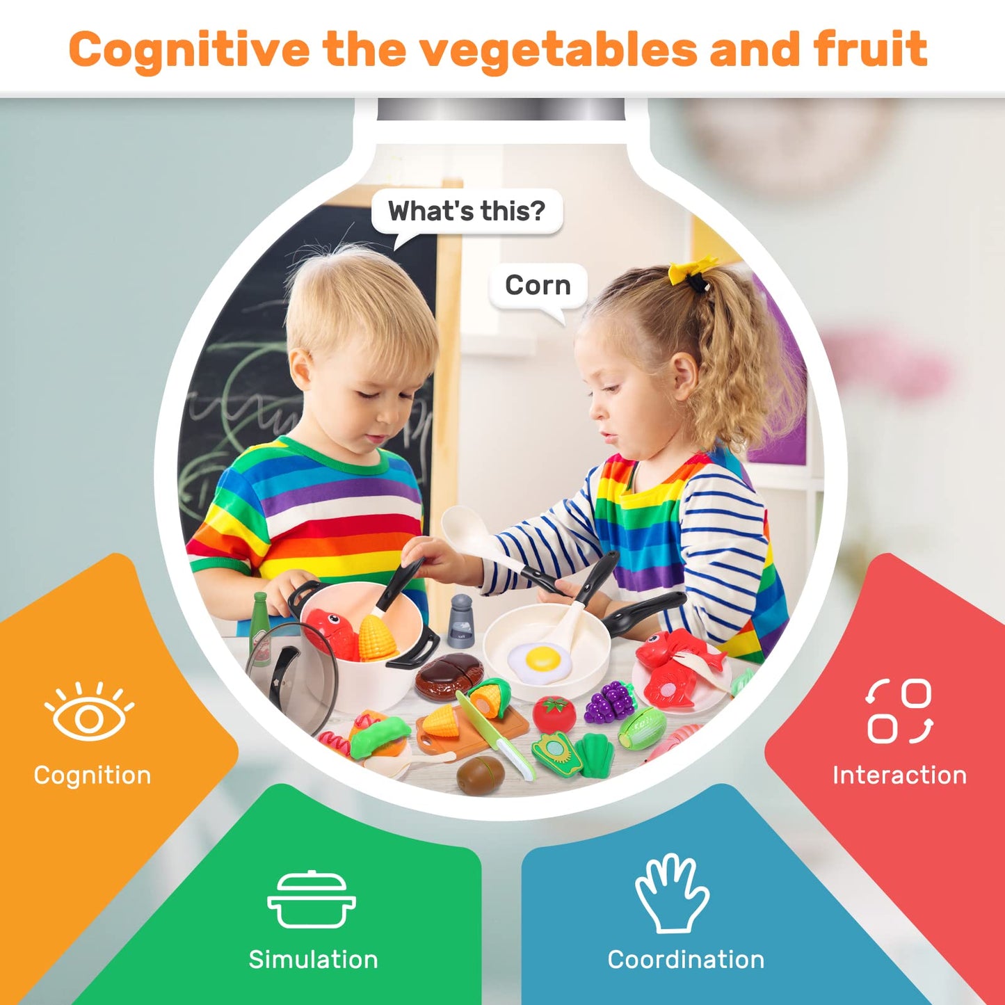 Realistic Kitchen Cooking Set (44PCS)