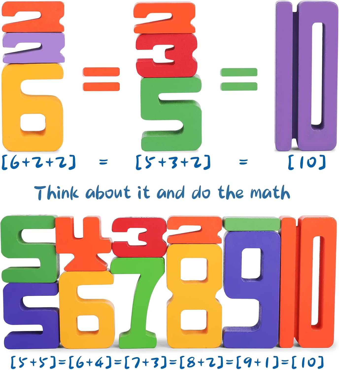 Montessori Wooden Number Blocks for Kids