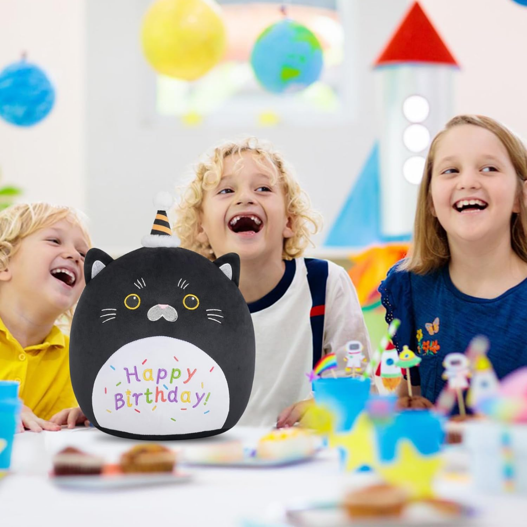 Happy Birthday Black Cat Plush