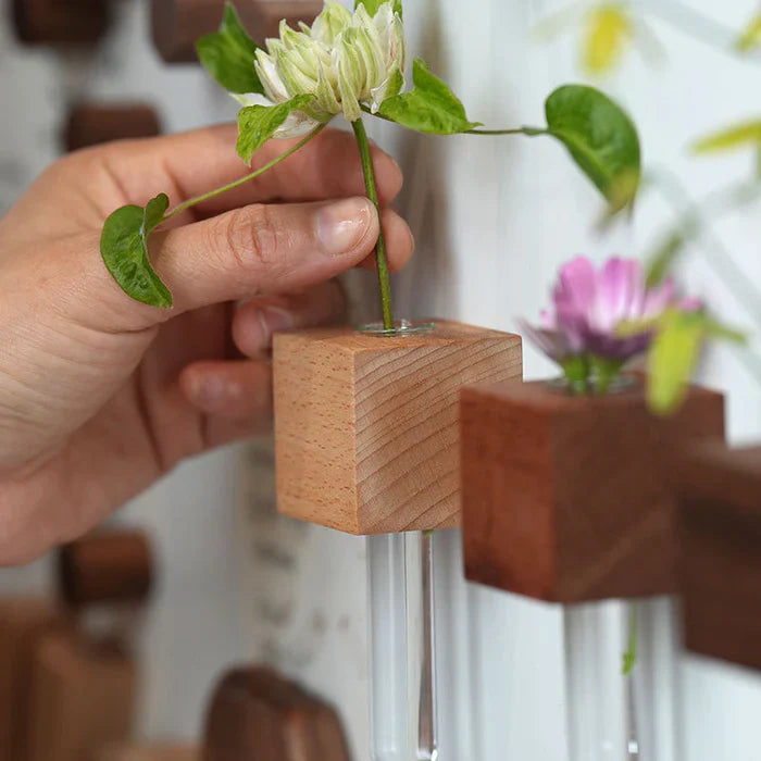 Solid Wood Magnetic Vase