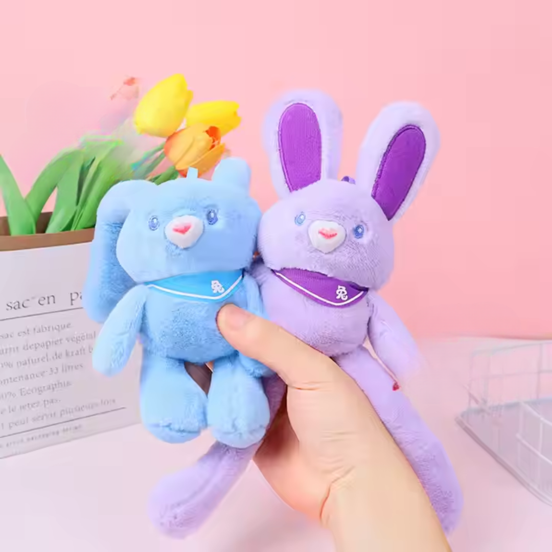 Purple - Stretch Ear Leg Bunny - Stretchable Bunny Toy