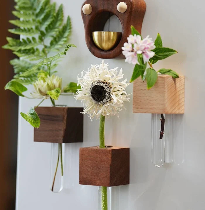 Solid Wood Magnetic Vase