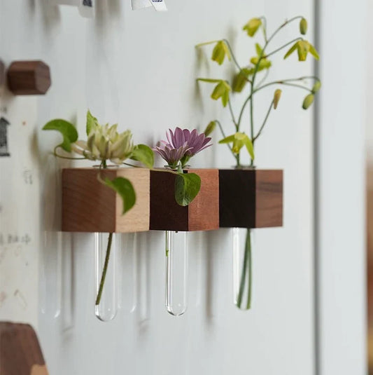 Solid Wood Magnetic Vase