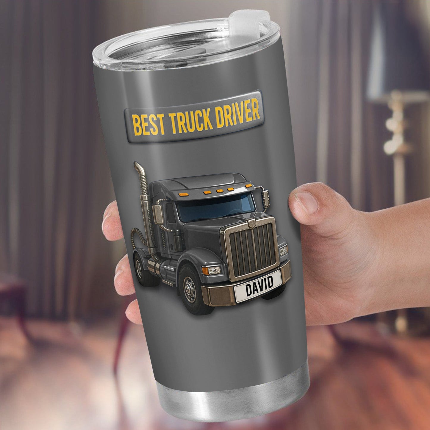 Best Truck Driver Stainless Steel Tumbler - Personalized Custom Stainless Steel Tumbler 20oz 30oz - FAM335_TB