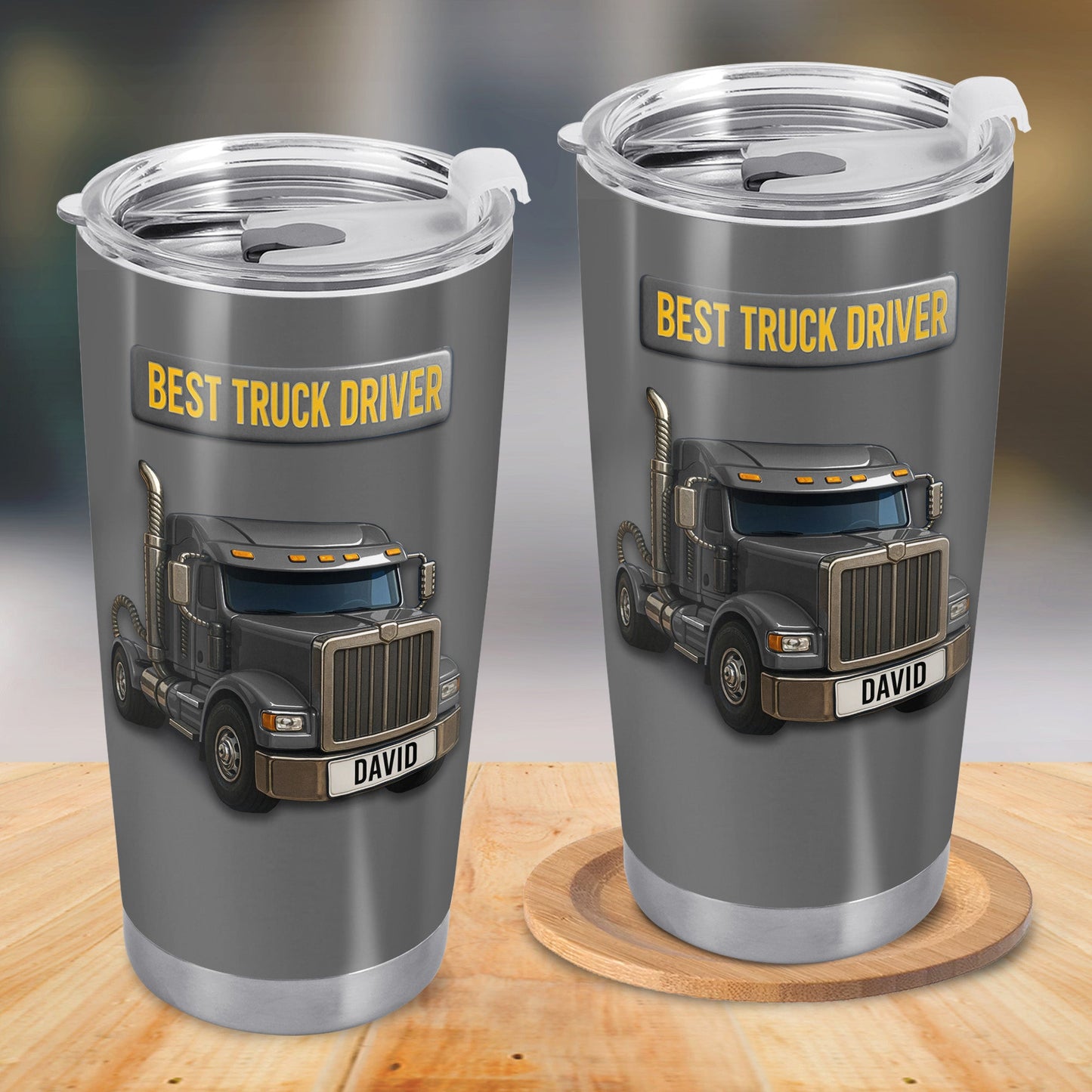 Best Truck Driver Stainless Steel Tumbler - Personalized Custom Stainless Steel Tumbler 20oz 30oz - FAM335_TB
