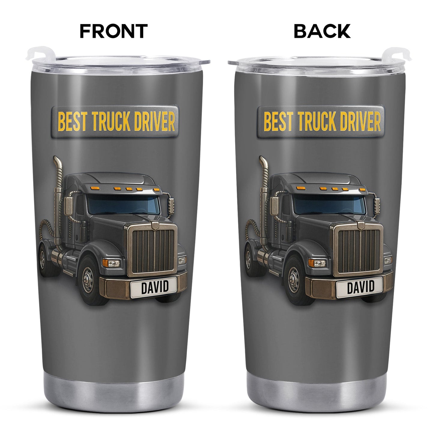 Best Truck Driver Stainless Steel Tumbler - Personalized Custom Stainless Steel Tumbler 20oz 30oz - FAM335_TB