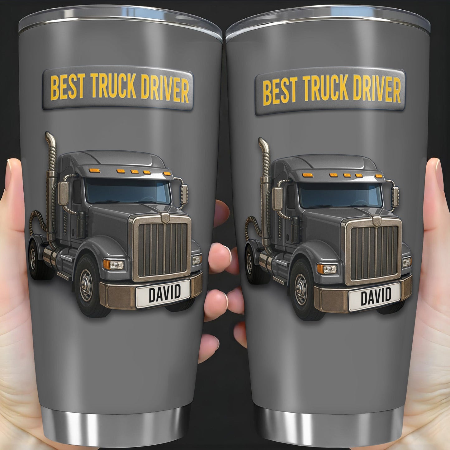 Best Truck Driver Stainless Steel Tumbler - Personalized Custom Stainless Steel Tumbler 20oz 30oz - FAM335_TB
