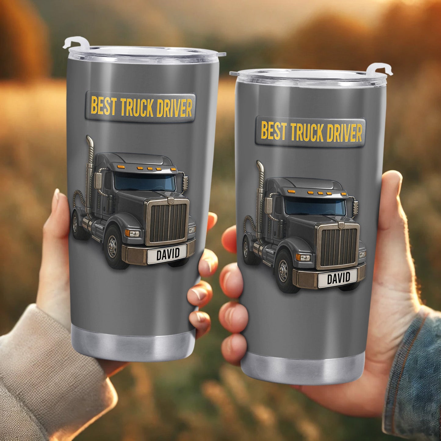Best Truck Driver Stainless Steel Tumbler - Personalized Custom Stainless Steel Tumbler 20oz 30oz - FAM335_TB