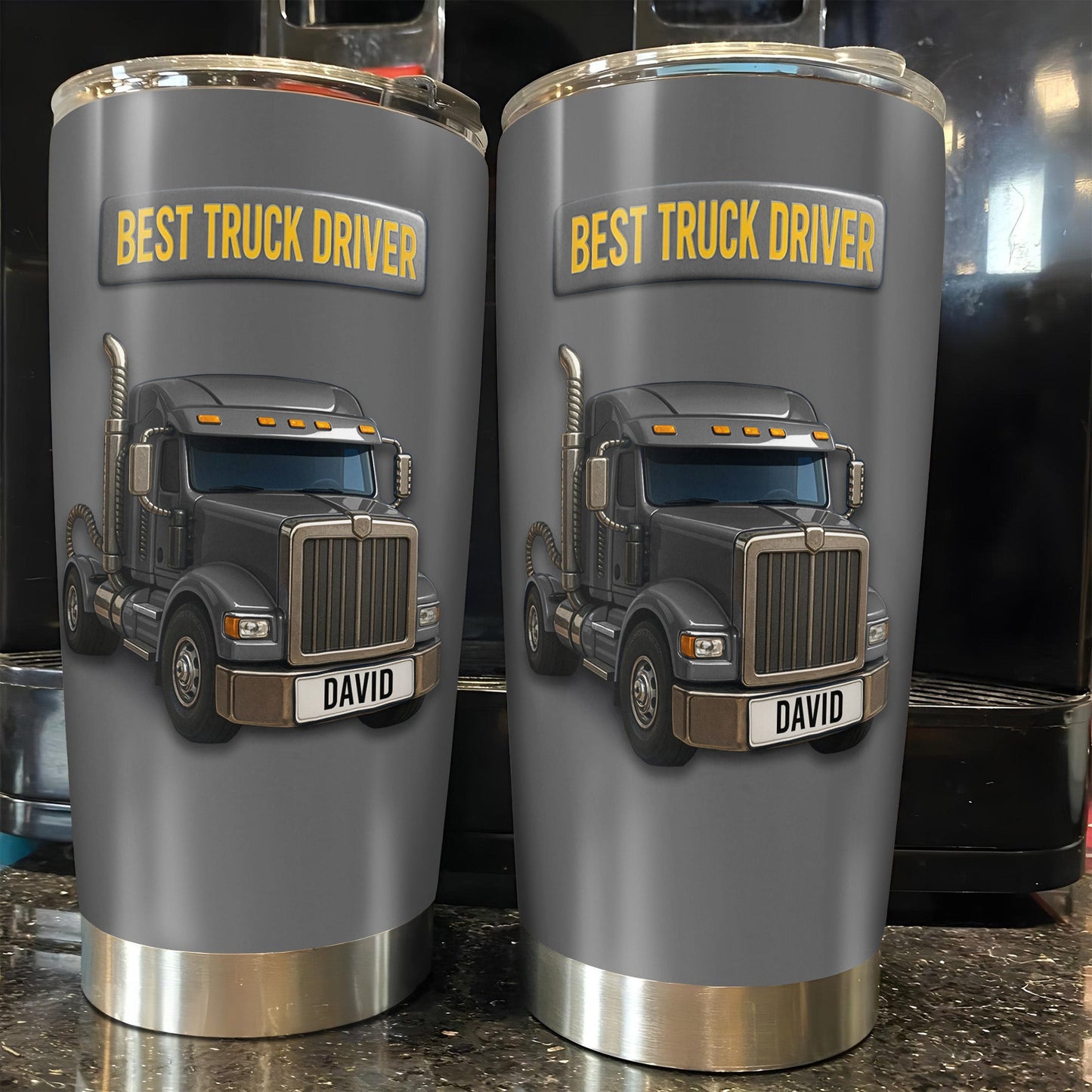 Best Truck Driver Stainless Steel Tumbler - Personalized Custom Stainless Steel Tumbler 20oz 30oz - FAM335_TB
