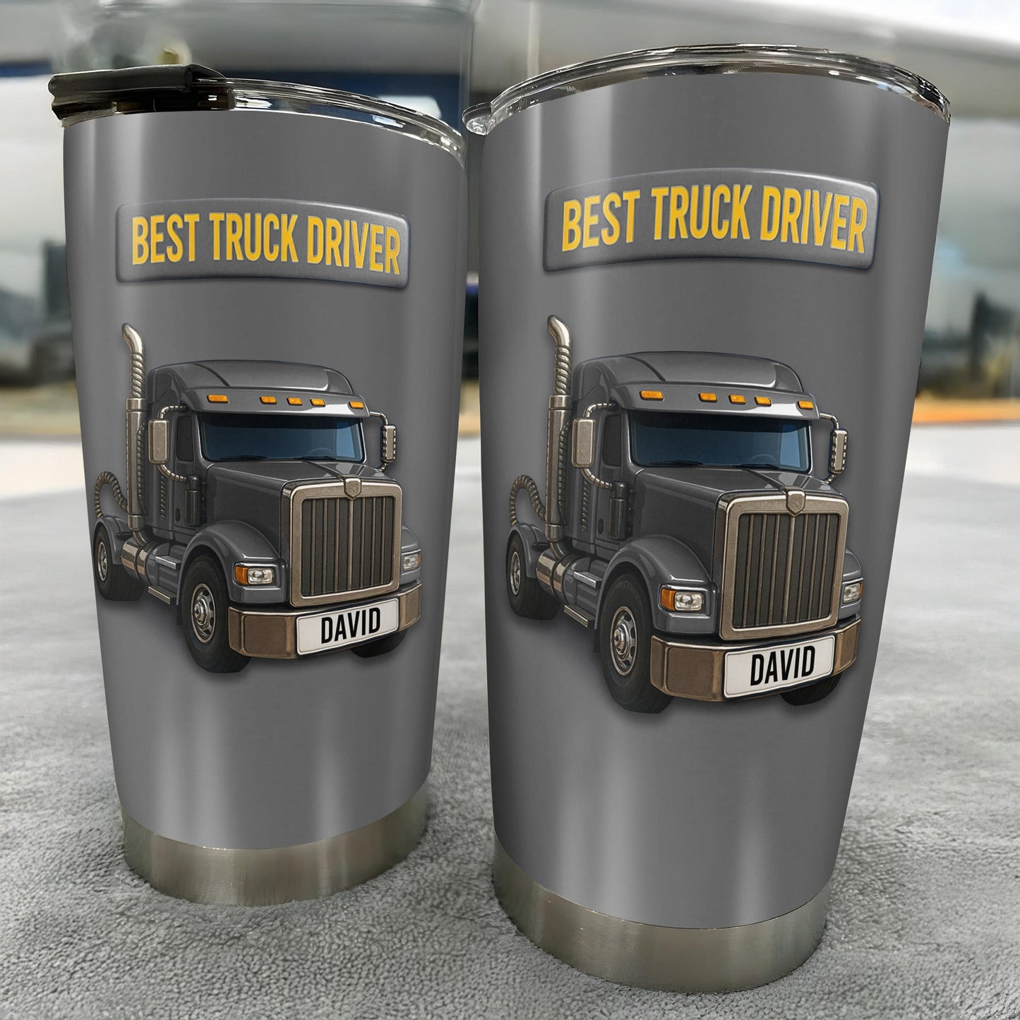 Best Truck Driver Stainless Steel Tumbler - Personalized Custom Stainless Steel Tumbler 20oz 30oz - FAM335_TB