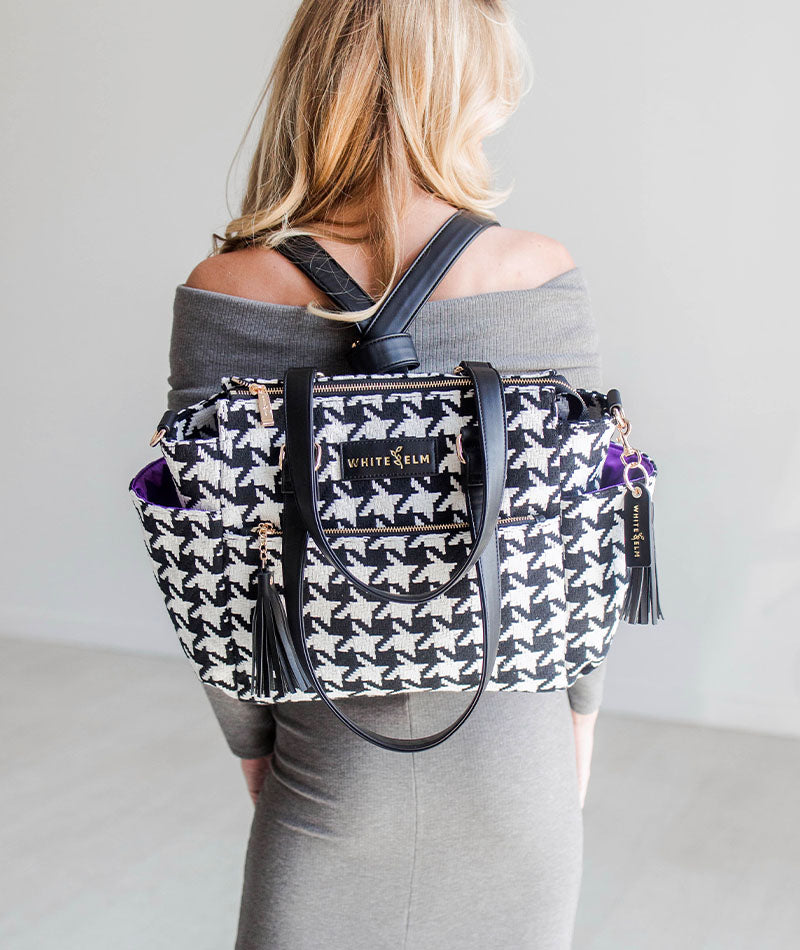 Gemini Mini Convertible Backpack - Houndstooth
