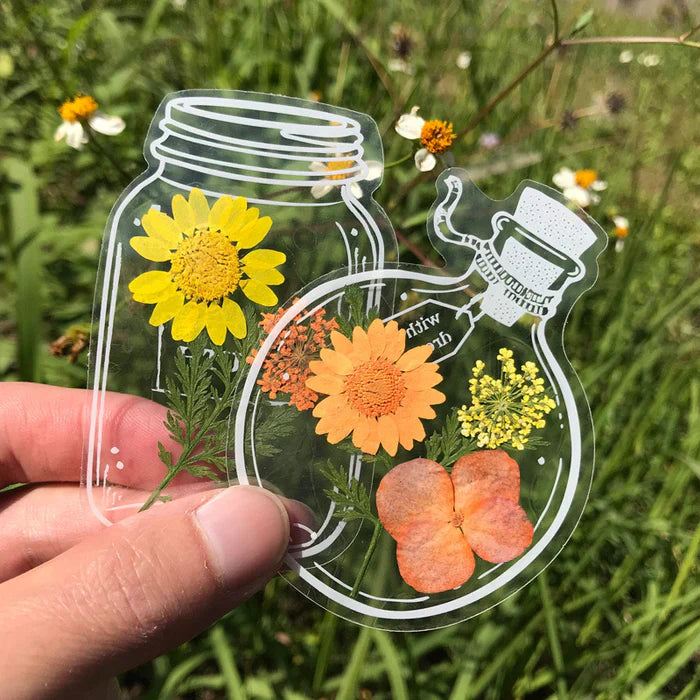 Transparent Seal Flower Bookmark