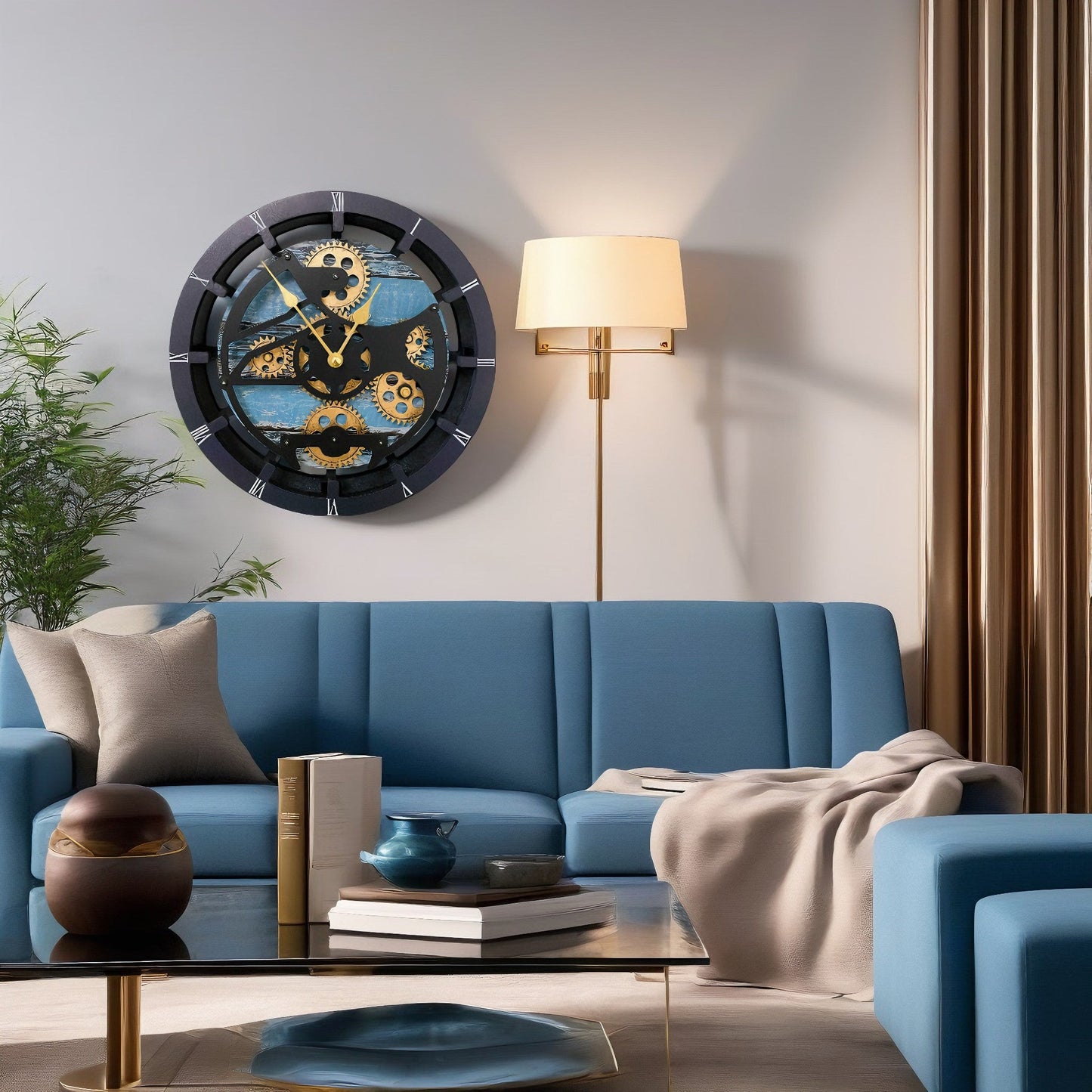 CANADA LINE DESK CLOCK ROUND (HYBRID WALL) 10 INCH AQUA GREEN