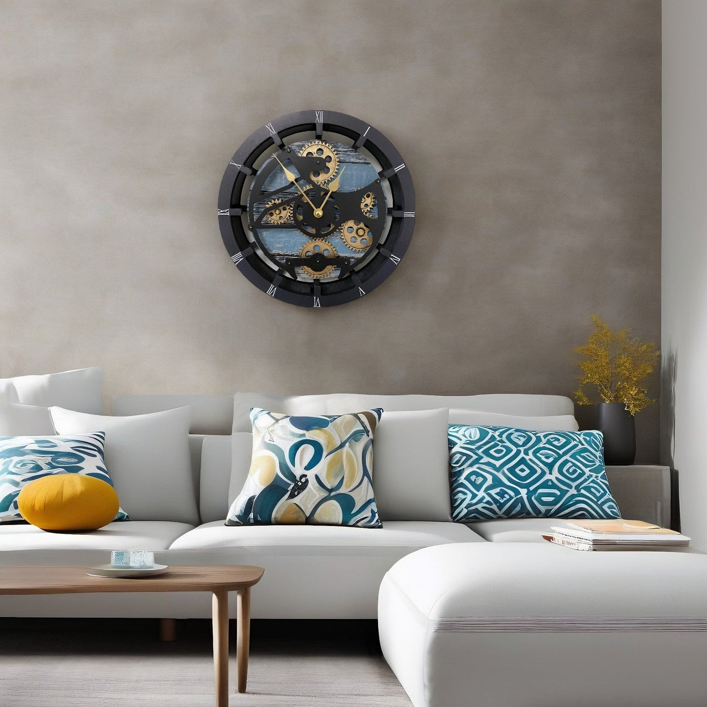 CANADA LINE DESK CLOCK ROUND (HYBRID WALL) 10 INCH AQUA GREEN