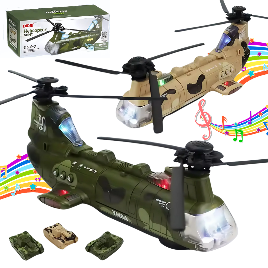 Svetleći Vojni Helikopter sa Tenkovima