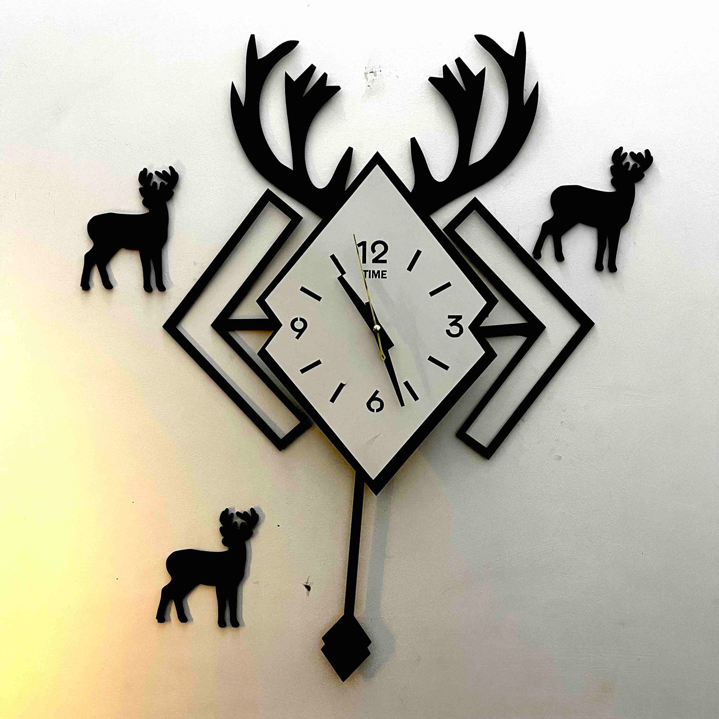 Reindeer Pendulum Wall Clock