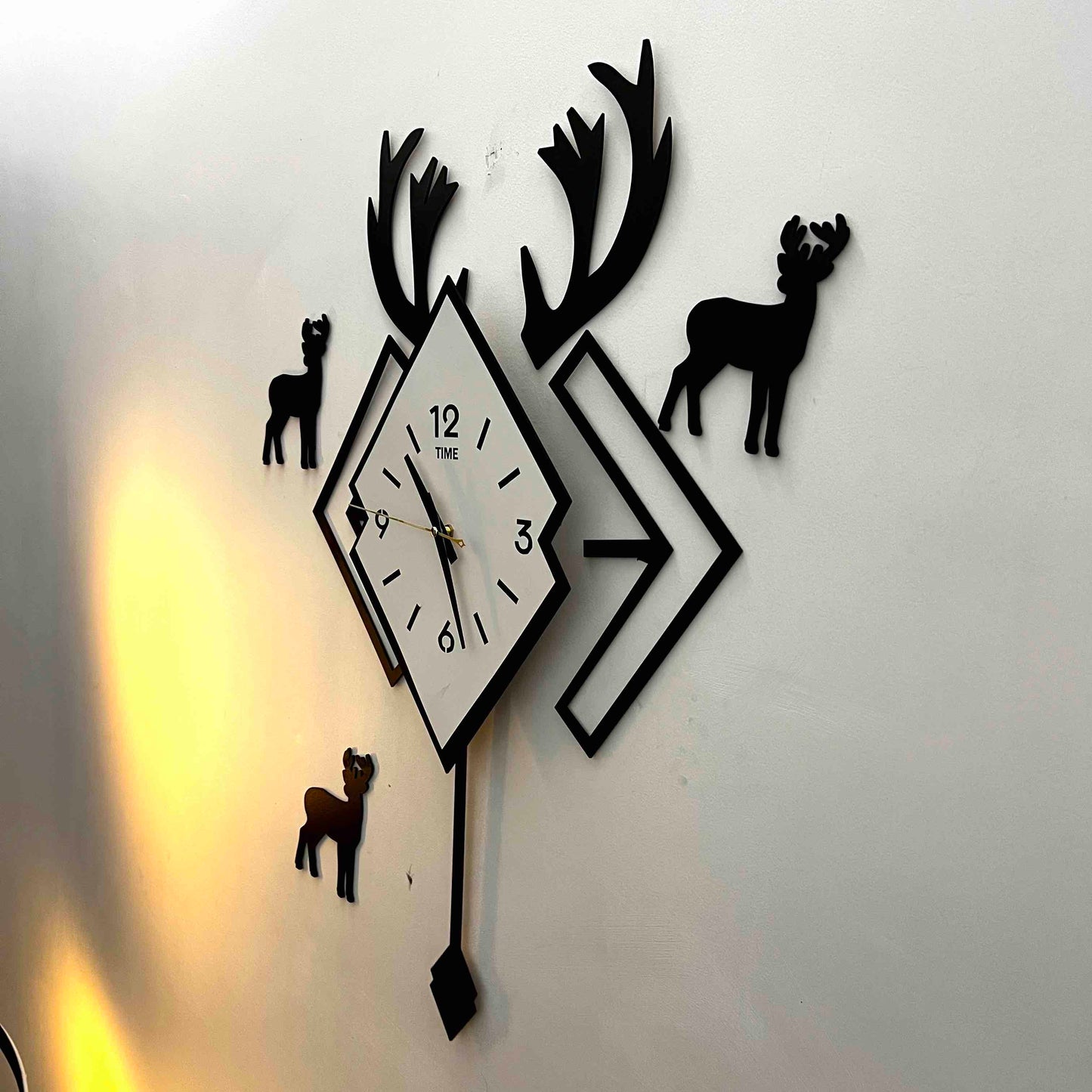 Reindeer Pendulum Wall Clock