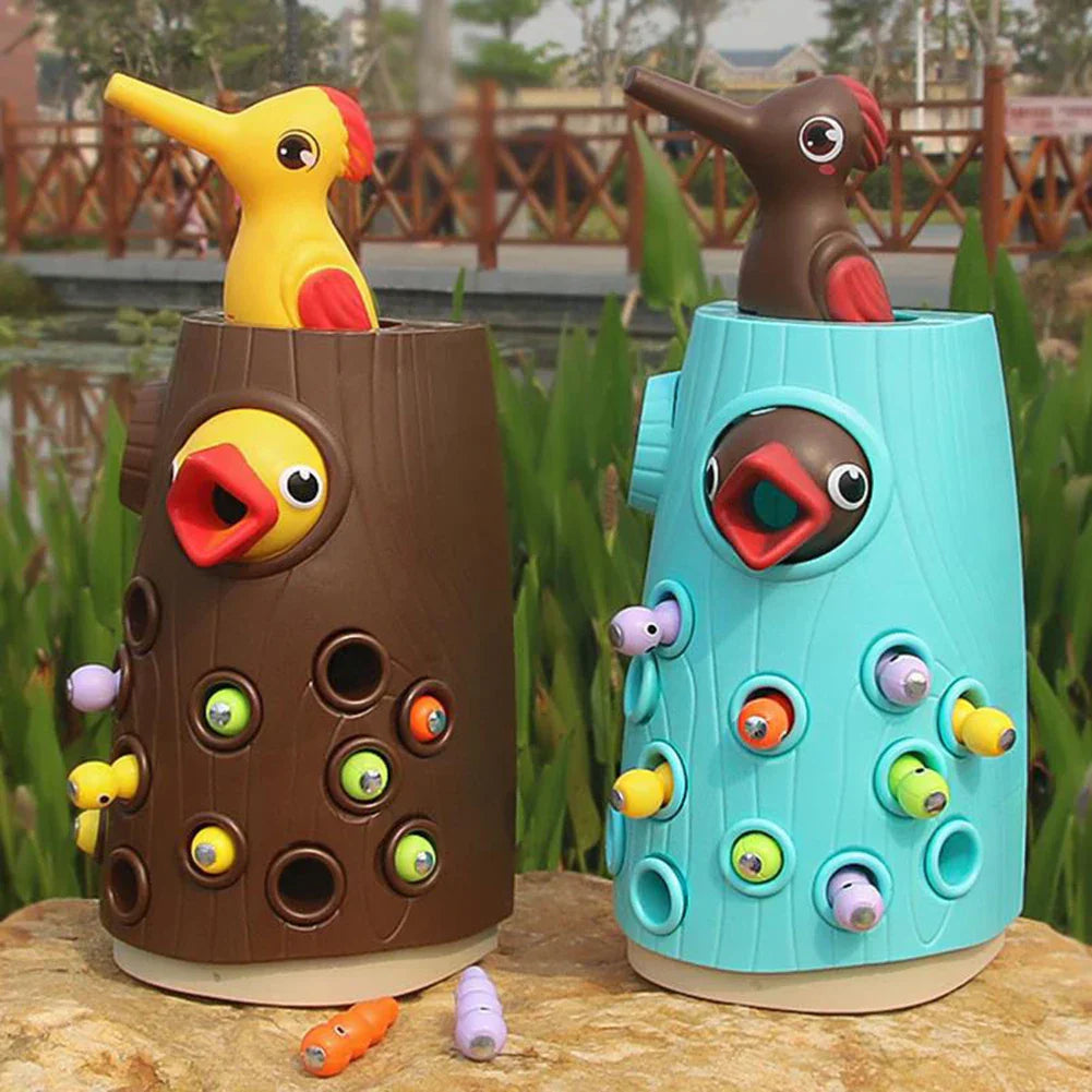 Magnetic Woodpecker Feeding Game Toy