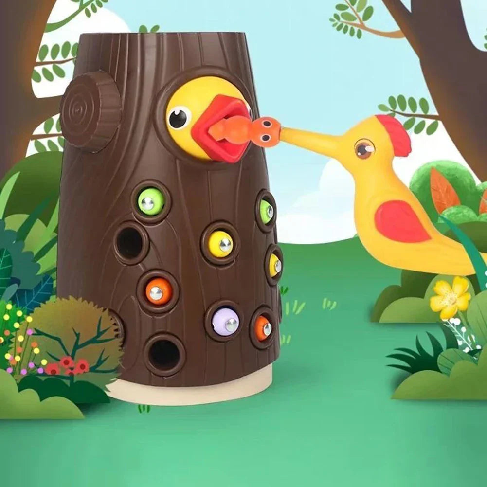 Magnetic Woodpecker Feeding Game Toy