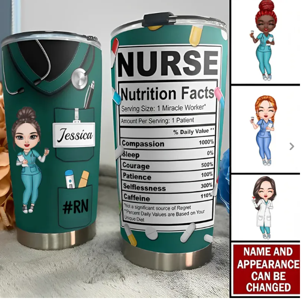 Tumbler Cup with Straw Medical Gift for Nurse