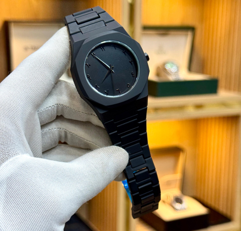 Full Black Aura Quartz Watch with box