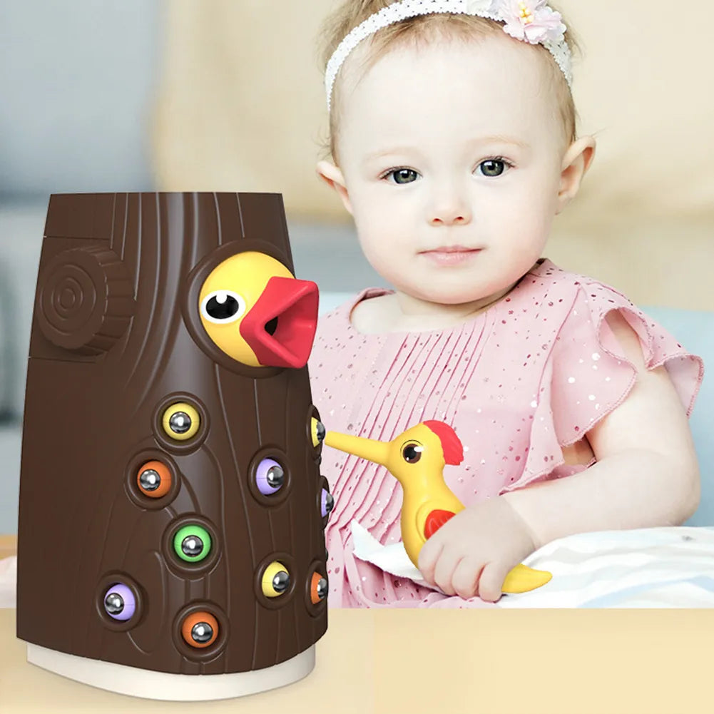 Magnetic Woodpecker Feeding Game Toy